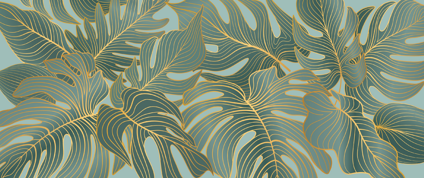 PAPEL DE COLGADURA Tropical green golden