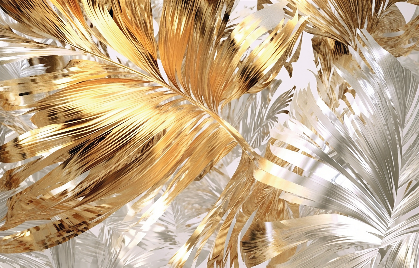 PAPEL DE COLGADURA Seamless Tropical golden