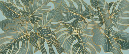 PAPEL DE COLGADURA Tropical green golden
